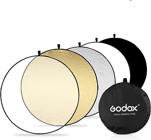 GODOX 5 in 1 Licht-Reflektor Faltreflektoren Fotografie mit Tragetasche, Reflektor Fotografie Set Licht Diffusor für Studio (5 in 1 80CM) von GODOX
