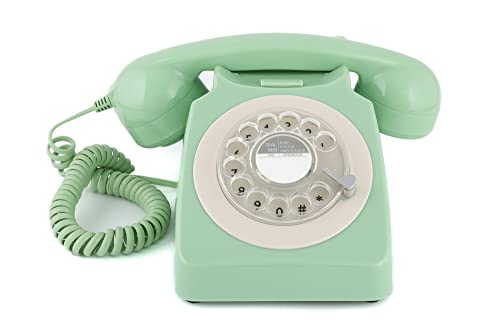 GPO 746ROTARYGREEN Retro Telefon mit Wählscheibe im 70er Jahre Design Minzgrün von GPO