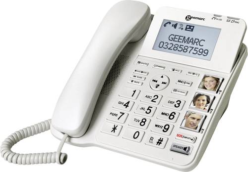 Geemarc CL595 Schnurgebundenes Seniorentelefon Anrufbeantworter, Freisprechen, Optische Anrufsignali von Geemarc