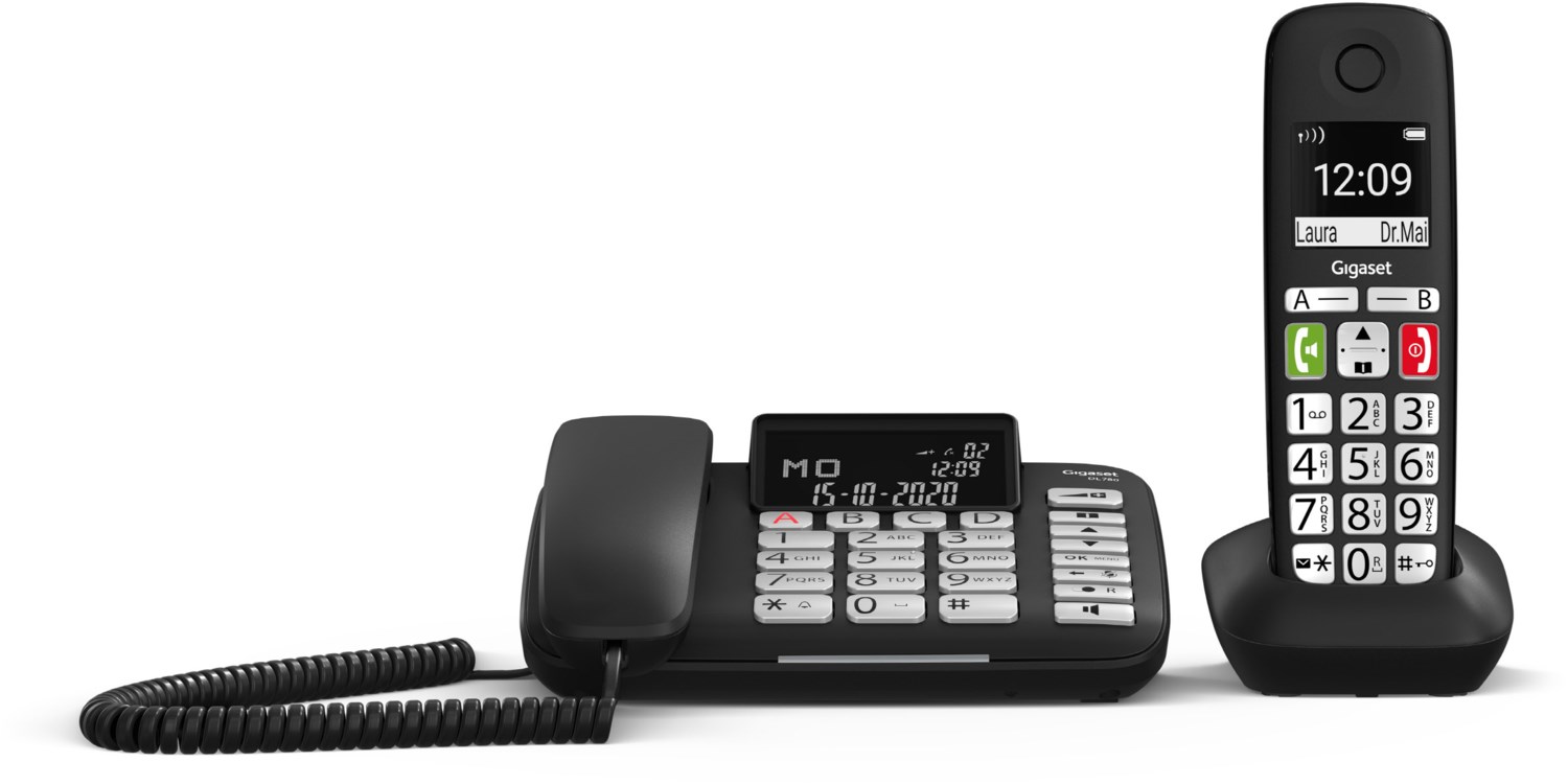 DL780 Plus Schnurlos + Schnurgebundenes Telefon schwarz von Gigaset