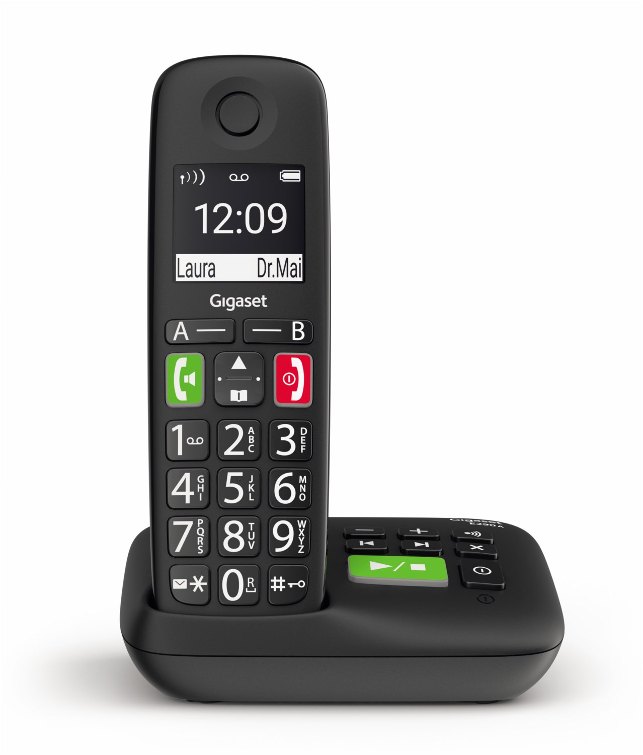E290A Schnurlostelefon mit Anrufbeantworter schwarz von Gigaset