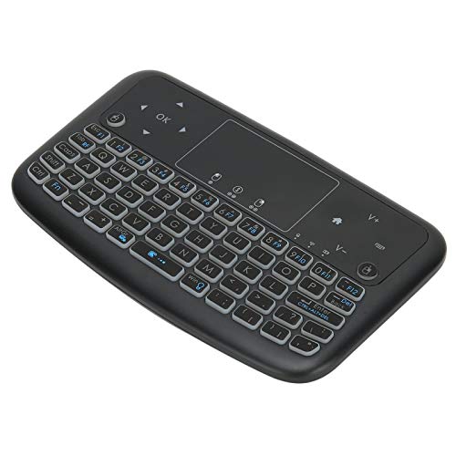 Intelligente Drahtlose Tastatur mit 4-Farben-Hintergrundbeleuchtung, Wiederaufladbare -Hand-Multifunktionstastatur mit Air Mouse Touchpad für Smart-TV, HTPC und Android von Goshyda