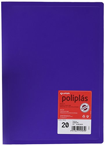 Grafoplas 1451635 – Mappe mit 20 Hüllen, Foolscap, Einband PP, violett von Grafoplás