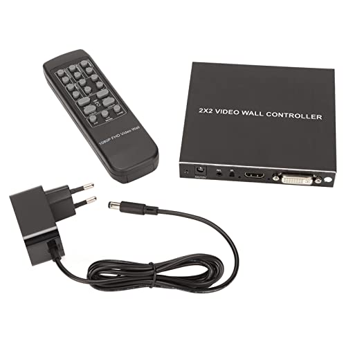 DVI-TV-Videowand-Controller, Aluminiumlegierung, HD-Multimedia-Schnittstelle, TV-Wandprozessor, 100 Bis 240 V, 1080P-Ausgang, 180° Drehbar (EU-Stecker) von Greensen