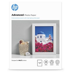 HP Fotopapier Q8696A 13,0 x 18,0 cm glänzend 250 g/qm 25 Blatt von HP
