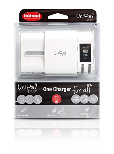 Hahnel UniPal Plus Universal-Ladegerät mit USB (5V, 1000mAh) für Li-Ionen und AA/AAA Akku 320325 Grau, Weiss, Grau, WeiÃŸ von Hahnel