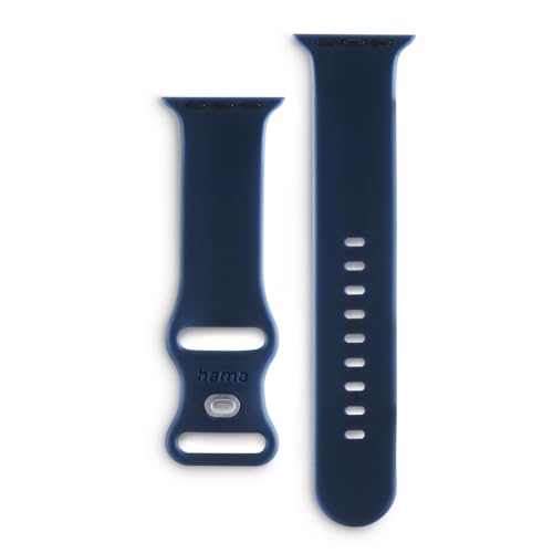 Hama Armband für Apple Watch 38/40/41 mm (Uhr Silikon Armband, Handgelenk Wechsel) Blau von Hama