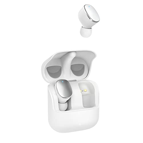 Hama Bluetooth Kopfhörer "Spirit Pure" (In Ear Kopfhörer mit Mikrofon, True Wireless Earbuds mit Ladestation, IPX5 spritzwassergeschützt, 25h Akku, kabellose Kopfhörer mit Sprachsteuerung) weiß von Hama