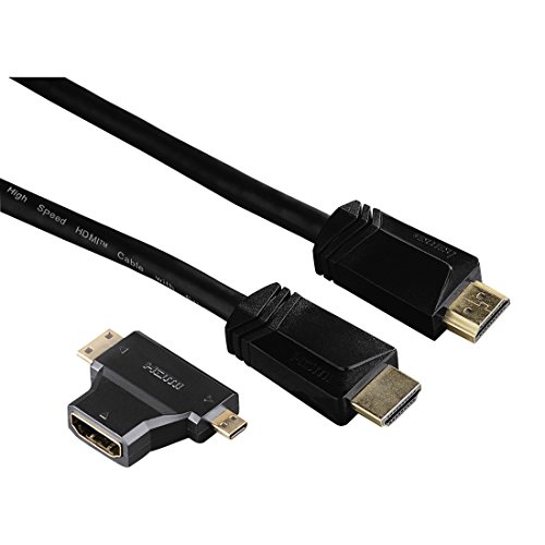 Hama HDMI-Kabel (Stecker, Ethernet, 1,5m, 2 HDMI-Adapter) von Hama