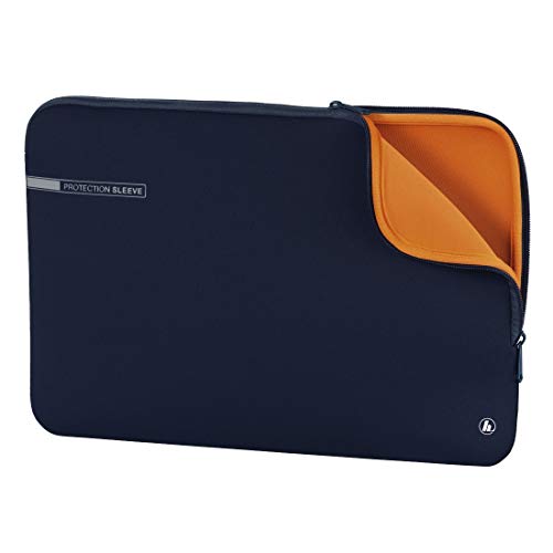 Hama Laptoptasche "Neoprene" mit Kratzschutz (Notebook Tasche für Damen und Herren, widerstandsfähige Laptophülle mit weichem Innenfutter, 34 cm, 13,3 Zoll) blau, orange von Hama