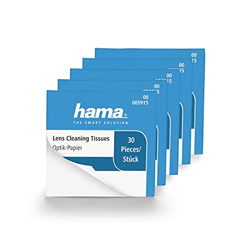 Hama Optik Reinigungspapier (Linsenreinigungspapier, Tücher zur Reinigung von Kameralinse, Objektiv, Filter, auch für Ferngläser, Brillen, Reinigungstücher für empfindliche Oberflächen) 150 Stück von Hama