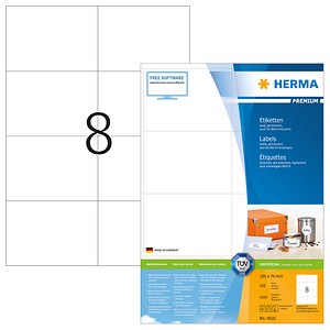 1.600 HERMA Etiketten 4626 weiß 105,0 x 74,0 mm von Herma