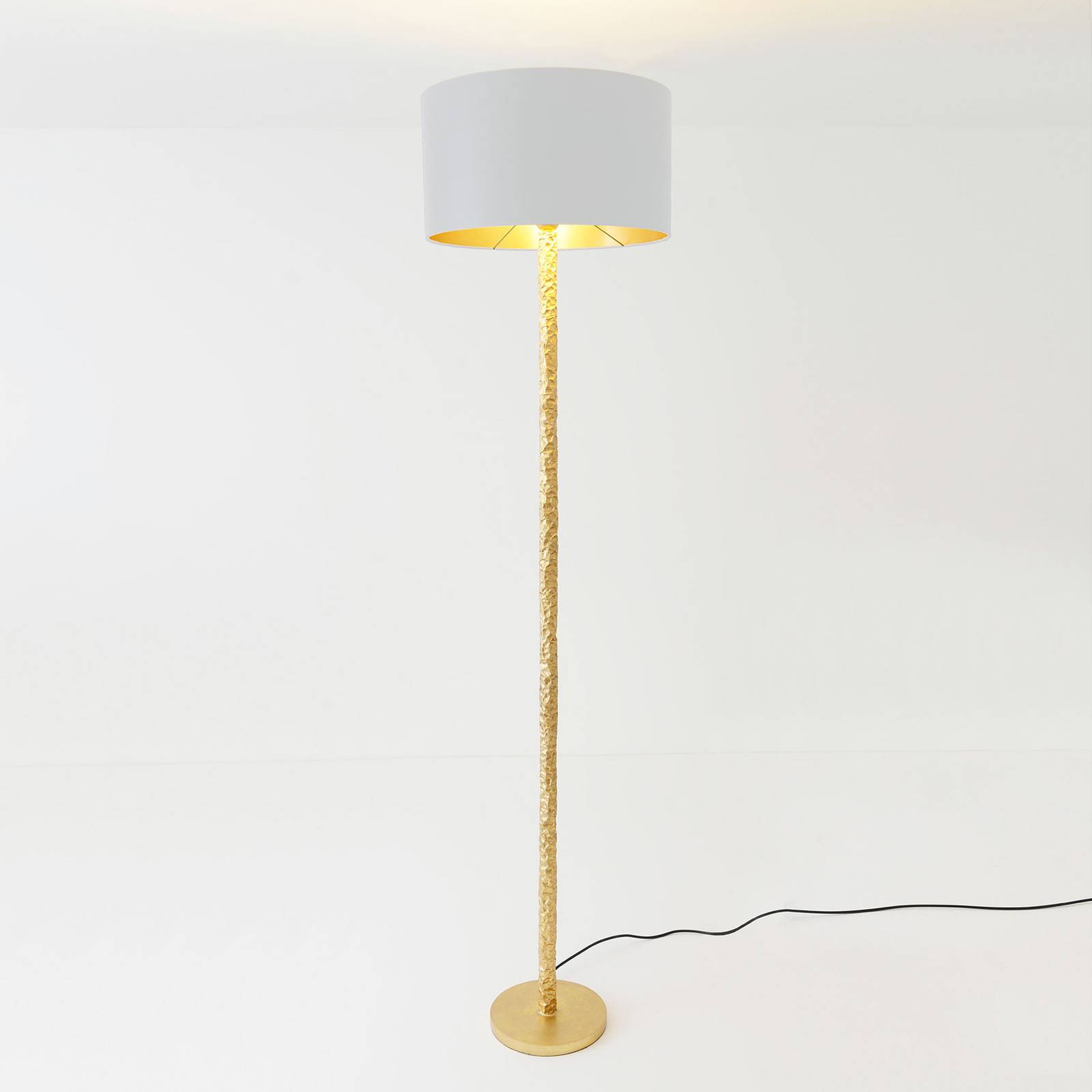 Stehlampe Cancelliere Rotonda Seide weiß/gold von Holländer