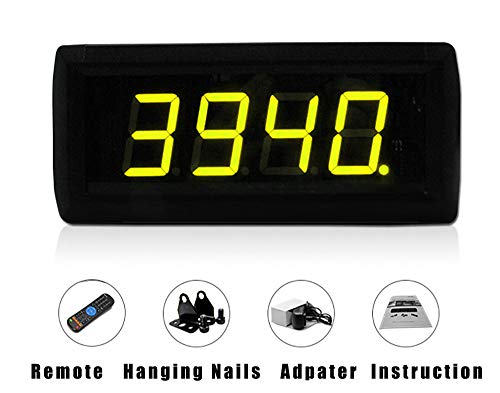 Huanyu 1.8" LED Countdown Uhr 4 Ziffern Lauf-Uhr Stoppuhr Countdown Clock Intervall Timer für Büro Schule Hause GI4D-1.8R (Gelb) von Huanyu