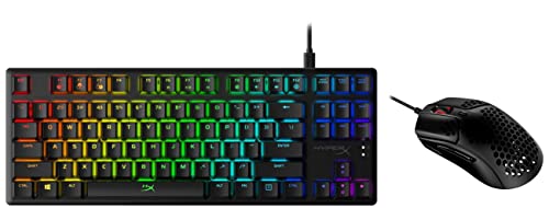 HyperX HX-KB7RDX-US Alloy Origins Core, RGB Mechanische Gaming Tastatur, Schwarz & Pulsefire Haste – Gaming-Maus – Ultraleicht, 59g, Wabenschale, Hex-Design, Hyperflex-Kabel, bis zu 16.000 DPI von HyperX