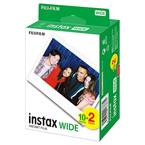 INSTAX 16385995 Fujifilm 1x2 Film Wide Sofortbild, Weiß, 2er von INSTAX