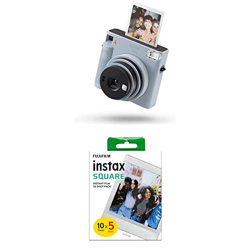 INSTAX Square SQ1 Sofortbildkamera, Glacier Blue & Square Film, 5'er Pack (5x10 Aufnahmen) von INSTAX