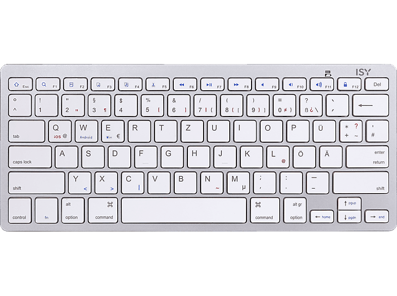 ISY IBK-1000, Tastatur, Sonstiges, kabellos, Weiß/Silber von ISY