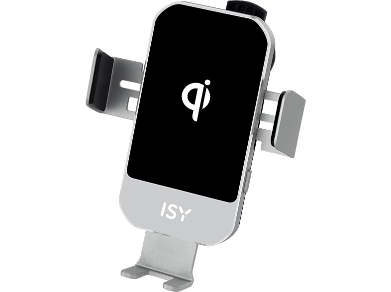 ISY ICC-5015 Kabelloses Smartphone Auto-Ladegerät Universal, Silber von ISY