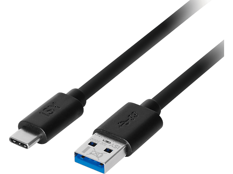 ISY IUC-3000 USB auf USB-C, Datenkabel/Ladekabel, 1 m, Schwarz von ISY