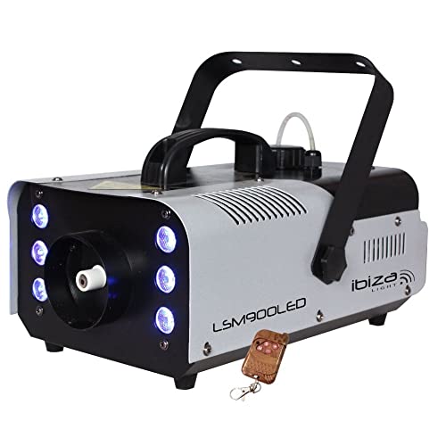 Ibiza - LSM900LED - 900W Nebelmaschine mit integrierten RGB-LEDs und DMX-Steuerung und Fernbedienung - Schwarz von Ibiza