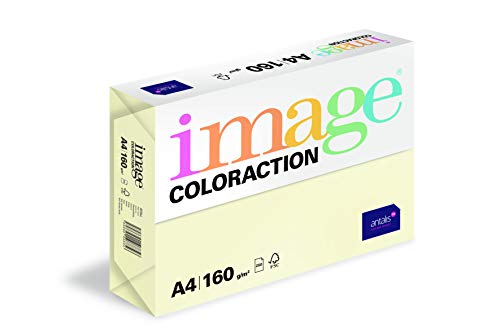 Image Coloraction Atoll - farbiges Kopierpapier - DIN A4, 210 x 297 mm, 160 g/m² - buntes, holzfreies Druckerpapier für Kopierer - 250 Blatt - Elfenbeinfarben von Image Coloraction