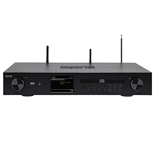 Imperial DABMAN i550 CD HiFi-Verst?rker Internetradio (DAB+/DAB/UKW/WLAN, Bluetooth, Streaming Dienste, CD-Player, Stereo Endstufe, AV Receiver), schwarz, HiFi breite, 22-252-00 von Imperial