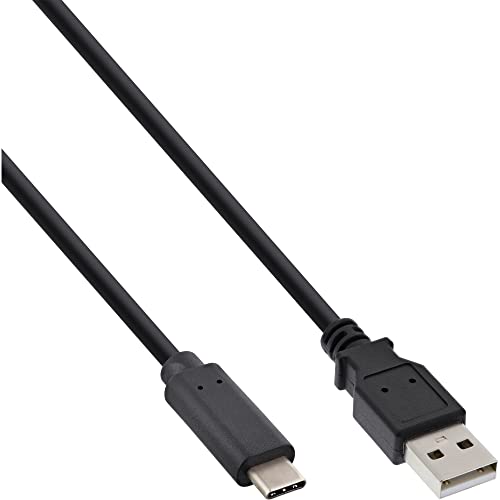 InLine 35734 USB 2.0 Kabel, USB Typ-C Stecker an A Stecker, schwarz, 1,5m von InLine