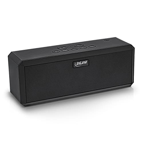 InLine WOOME 2 – Bluetooth Lautsprecher, Musikbox mit True Wireless Stereo (TWS), NFC, aptX, satter Bass, 20 Watt Speaker, 10h Akku, schwarz, 55382S von InLine