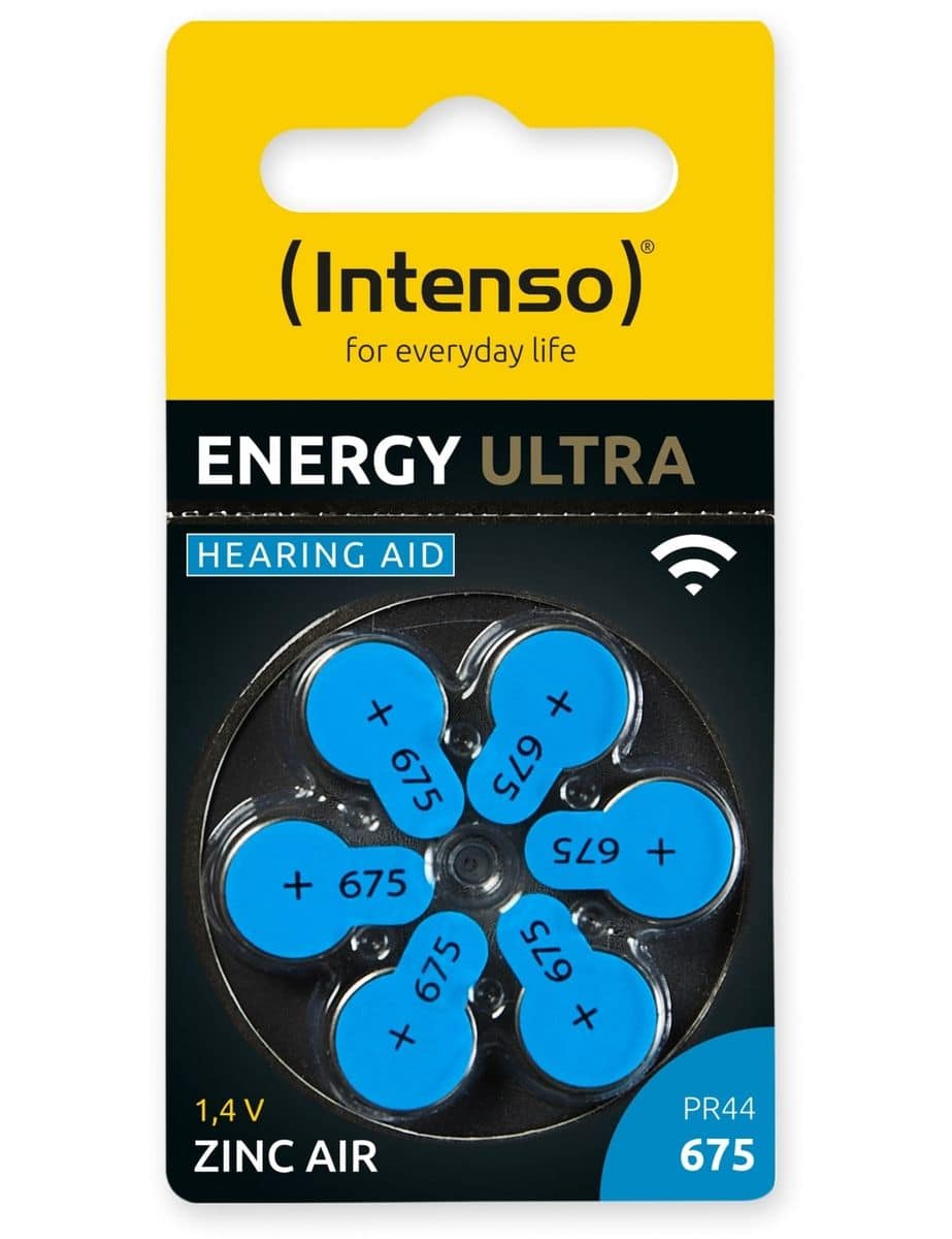 INTENSO Hörgeräte-Batterie Energy Ultra A 675, 6 Stück, blau von Intenso