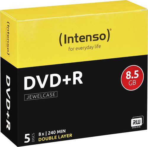 Intenso 4311245 DVD+R DL Rohling 8.5GB 5 St. Jewelcase von Intenso