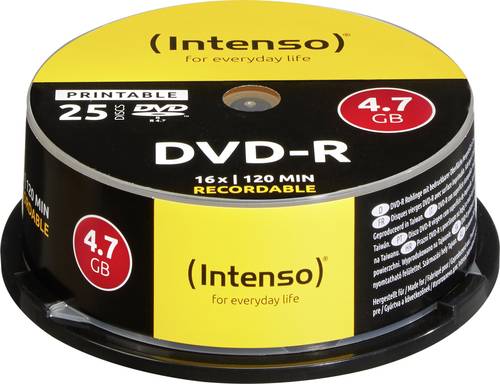 Intenso 4801154 DVD-R Rohling 4.7GB 25 St. Spindel Bedruckbar von Intenso
