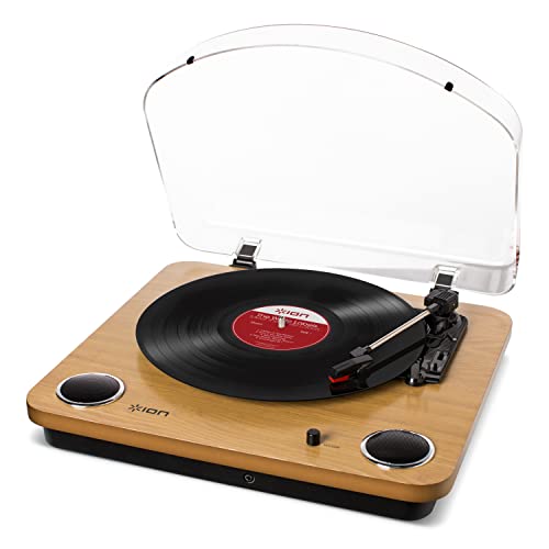 ION Audio Max LP - Vinyl Plattenspieler Bluetooth mit eingebauten Lautsprechern und USB, holzfarben von Ion