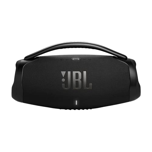JBL Boombox 3 Wifi – Kabelloser Lautsprecher mit Bluetooth und Wifi – Kompatibel mit der JBL One App – 24 Stunden Wiedergabezeit – Wasser- und staubdicht – Integrierte Powerbank – Schwarz von JBL
