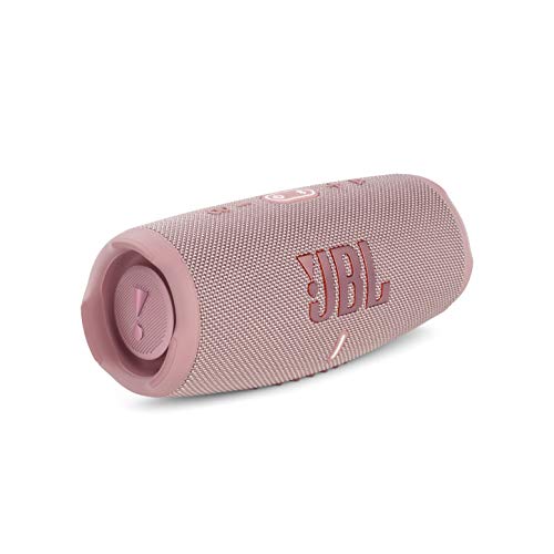 JBL Charge 5 Bluetooth-Lautsprecher in Pink – Wasserfeste, portable Boombox mit integrierter Powerbank und Stereo Sound – Eine Akku-Ladung für bis zu 20 Stunden kabellosen Musikgenuss von JBL