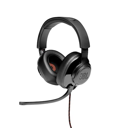 JBL Quantum 200 Over-Ear Gaming Headset – Wired 3,5 mm Klinke und PC-Splitter – Mit hochklappbarem Boom-Mikrofon – Kompatibel mit vielen Plattformen – Schwarz von JBL