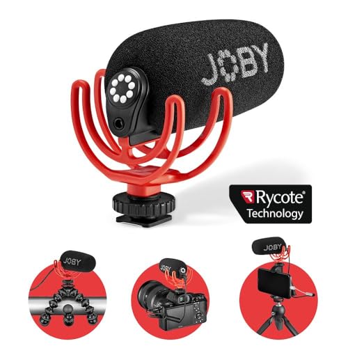 JOBY Wavo On-Camera Vlogging Kompaktmikrofon, YouTube Mikrofon mit Super Cardioid Pattern mit Rycote Duo-Lyre für Smartphone, CSC, Vlogging, Podcast, IRL, Content Creators von JOBY