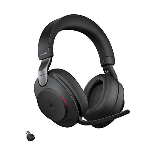 Jabra Evolve2 85 Wireless PC Headset – Noise Cancelling Microsoft Teams Certified Stereo Headphones With Long-Lasting Battery – USB-C Bluetooth Adapter – Black von Jabra