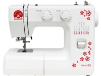 Janome Sakura 95, Weiß, Automatische Nähmaschine, Sägen, 1 Schritt, 4 mm, Tasten, Leiter, Drehregler von Janome