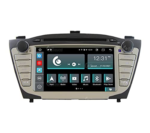 Jf Sound car Audio System Autoradio für Hyundai IX35 mit GPS,Kamera,Verstärker kleinem LCD als Standard Android Bluetooth WiFi USB DAB+ Touchscreen 7" 8core Carplay AndroidAuto,Schwarz,JF-137H5-X9C-1 von Jf Sound car audio system