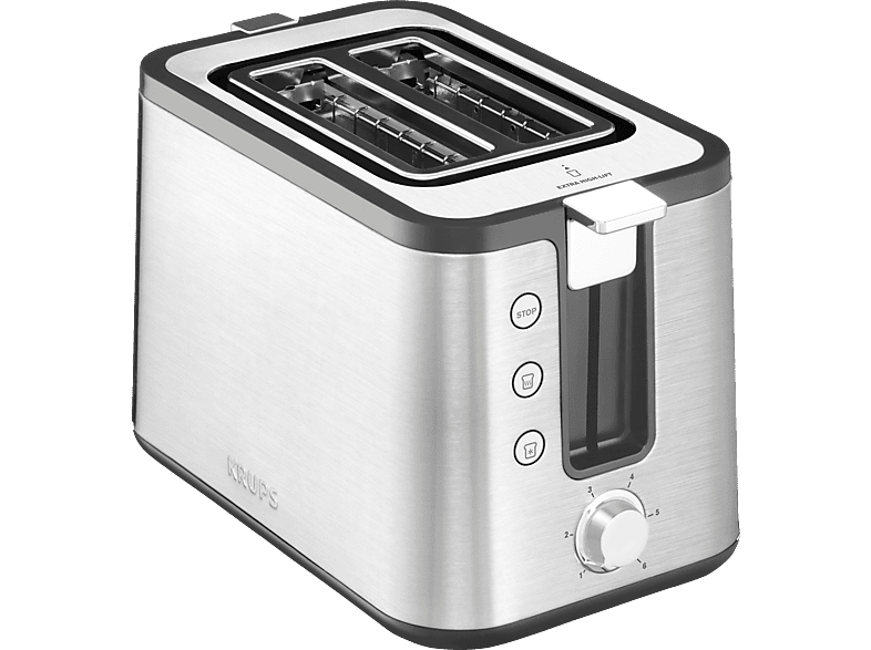 KRUPS KH442 Premium Toaster Control Line Edelstahl/Schwarz (720 Watt, Schlitze: 2) von KRUPS