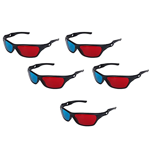 KVSERT Dimensionale 3D-Vision-Brille, Anaglyphen-Design, Rot und Blau, 5 Stück von KVSERT