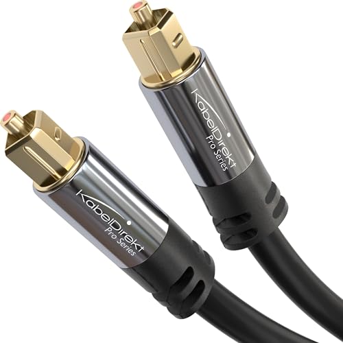 KabelDirekt – TOSLINK-Kabel, optisches Audiokabel – 3 m – Glasfaserkabel für Soundbar (TOSLINK auf TOSLINK, digitales S/PDIF-Kabel, Stereoanlage/Verstärker, Heimkino, Xbox One/PS4) von KabelDirekt