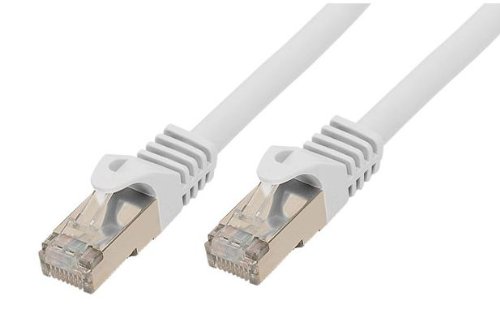 Kabelmeister® SO-34624 Cat7 Ethernet 10-Gigabit LAN Patchkabel mit Cat 6A Steckern, 5 m, Kupferleiter, Rastnasenschutz RNS, doppelt geschirmt S/FTP, PiMF, 500MHz, Halogenfrei Weiß von Kabelmeister