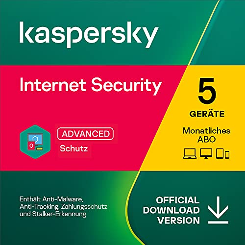 Kaspersky Internet Security 2023 | 5 Geräte | Monatliches Abo | Windows/Mac/Android | Aktivierungscode per Email von Kaspersky Lab