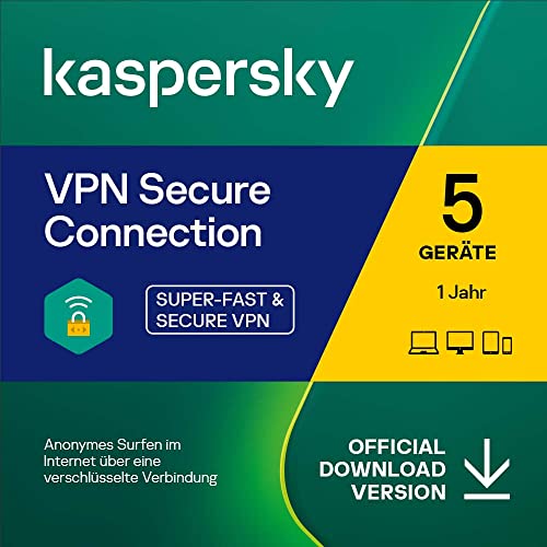 Kaspersky VPN Secure Connection | 5 Geräte | 1 Benutzerkonto | 1 Jahr | PC / Mac / Android / iOS | Aktivierungscode per Email von Kaspersky