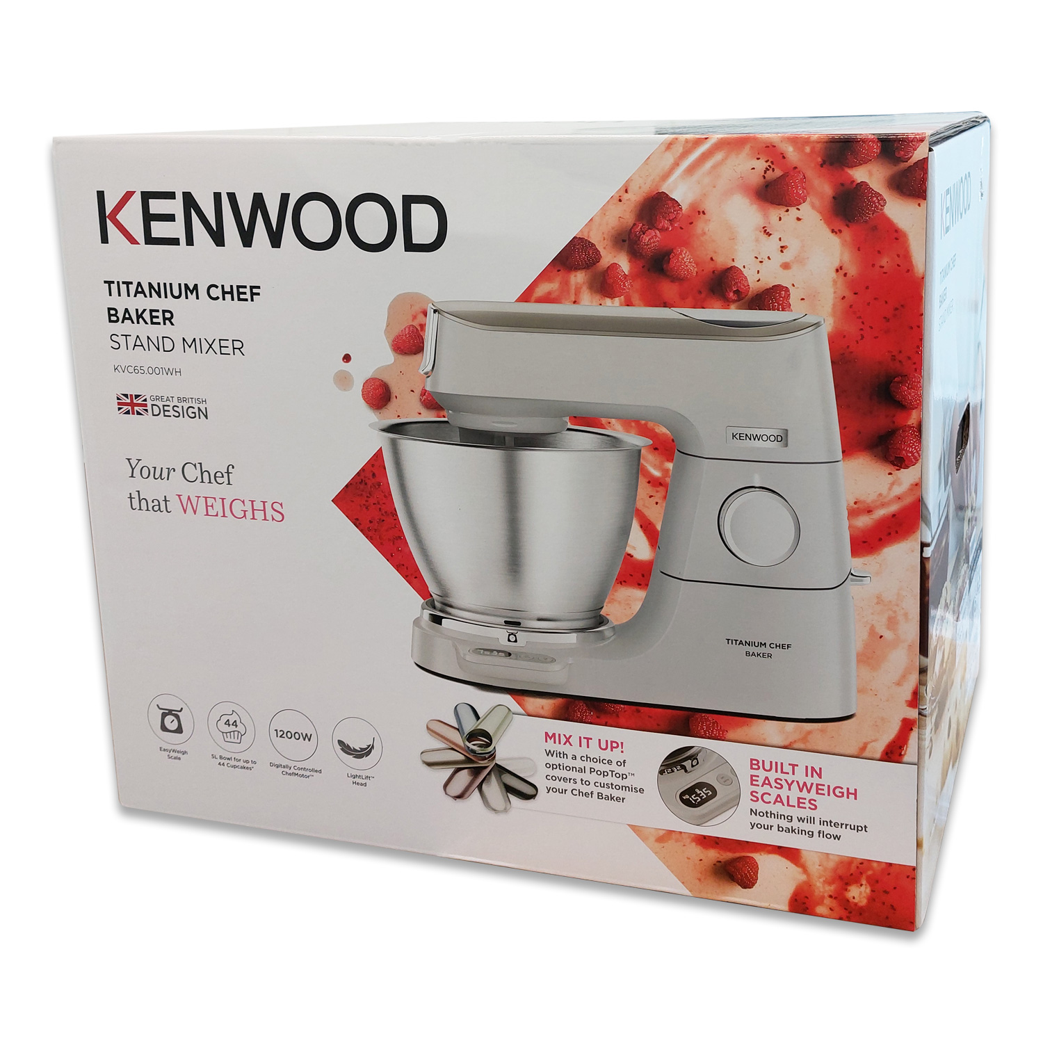 Kenwood KVC65.001WH Titanium Chef Baker Küchenmaschine, weiß von Kenwood