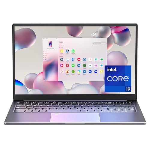 15.6-inch Windows 11 Laptop, Intel Core i9-10880H IPS Ultrabook Notebook, Office PC with Backlit Keyboard, Fingerprint Recognition, 32GB RAM 2TB SSD von KingnovyPC