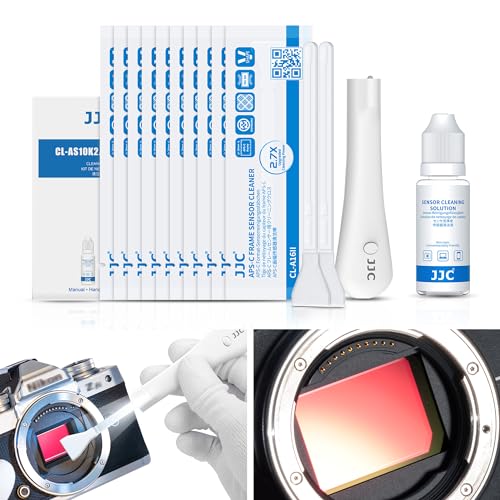 Professionelles Kamera Reinigungsset mit beleuchtetem Reinigungsgriff, 10 Stück 16mm Sensor Reinigungsset APS-C, 15ml Reinigungslösung für die Reinigung von Vollformat-Sensor-CCD/CMOS-Sensoren von Kiorafoto
