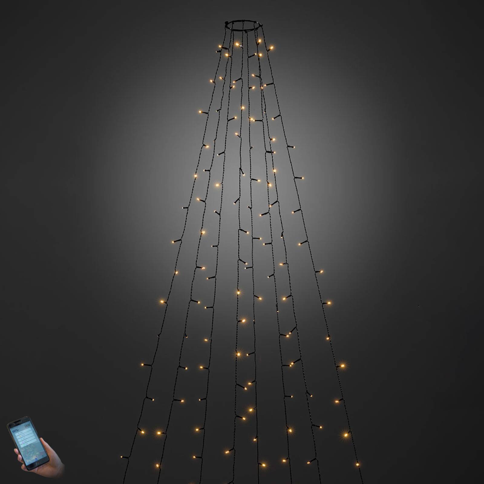 Per App bedienbarer LED-Baummantel außen 560-flg. von Konstsmide Christmas
